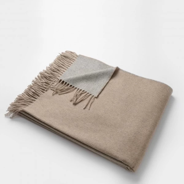 Masserano Biella Deep Taupe Fringe Throw