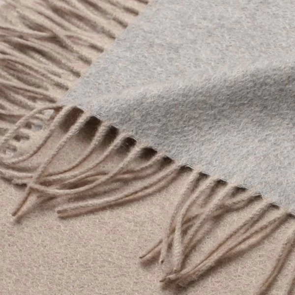 Masserano Biella Deep Taupe Fringe Throw - Image 2