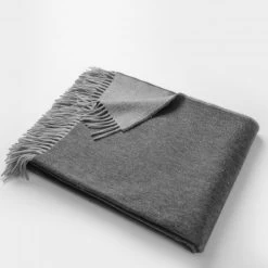Masserano Biella Charcoal Fringe Throw
