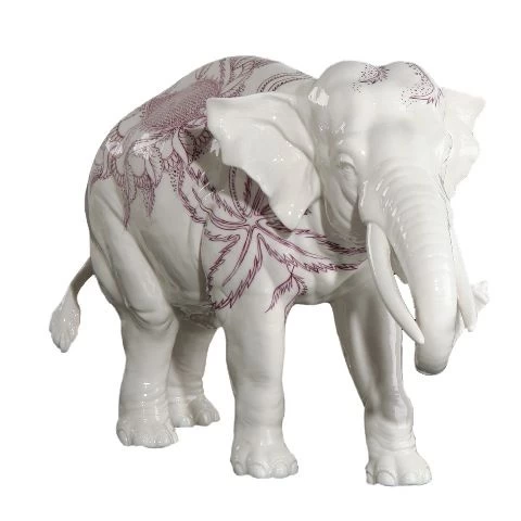 Nymphenburg Elephant With Flowers Of Life Décor
