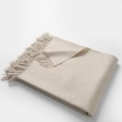Masserano Biella Beige Fringe Throw