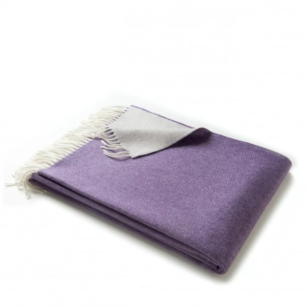 Masserano Biella Violet Fringe Throw