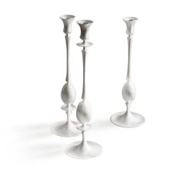 E.R. Butler Biedermeier Candlesticks Satin Silver