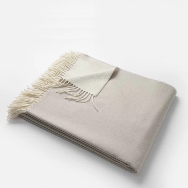 Masserano Biella Dove Gray Fringe Throw