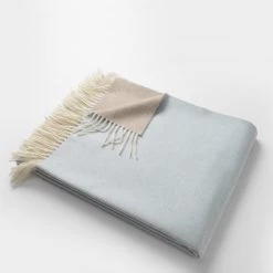 Masserano Biella Baby Blue Fringe Throw