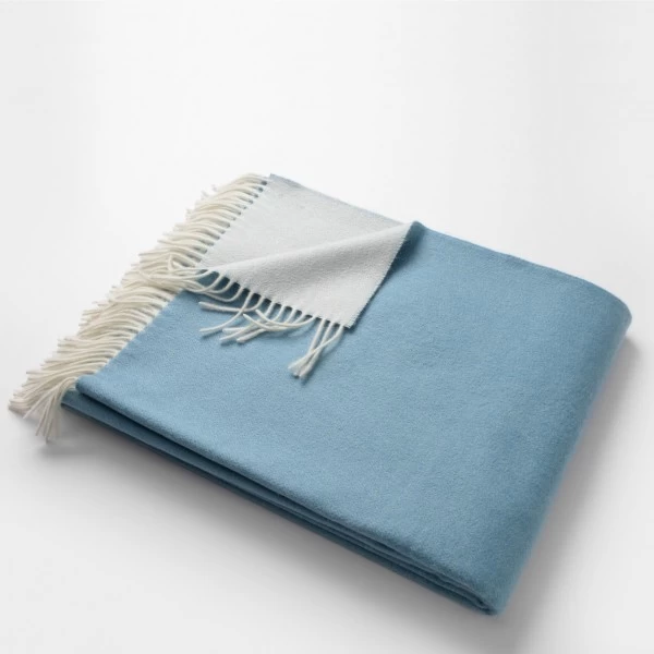 Masserano Biella Mid Blue Fringe Throw