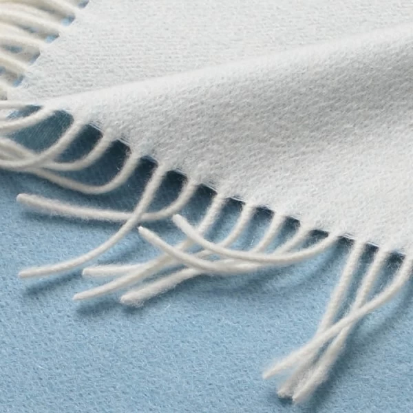 Masserano Biella Mid Blue Fringe Throw - Image 2