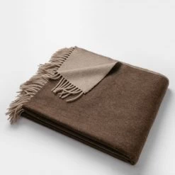 Masserano Biella Chocolate Fringe Throw