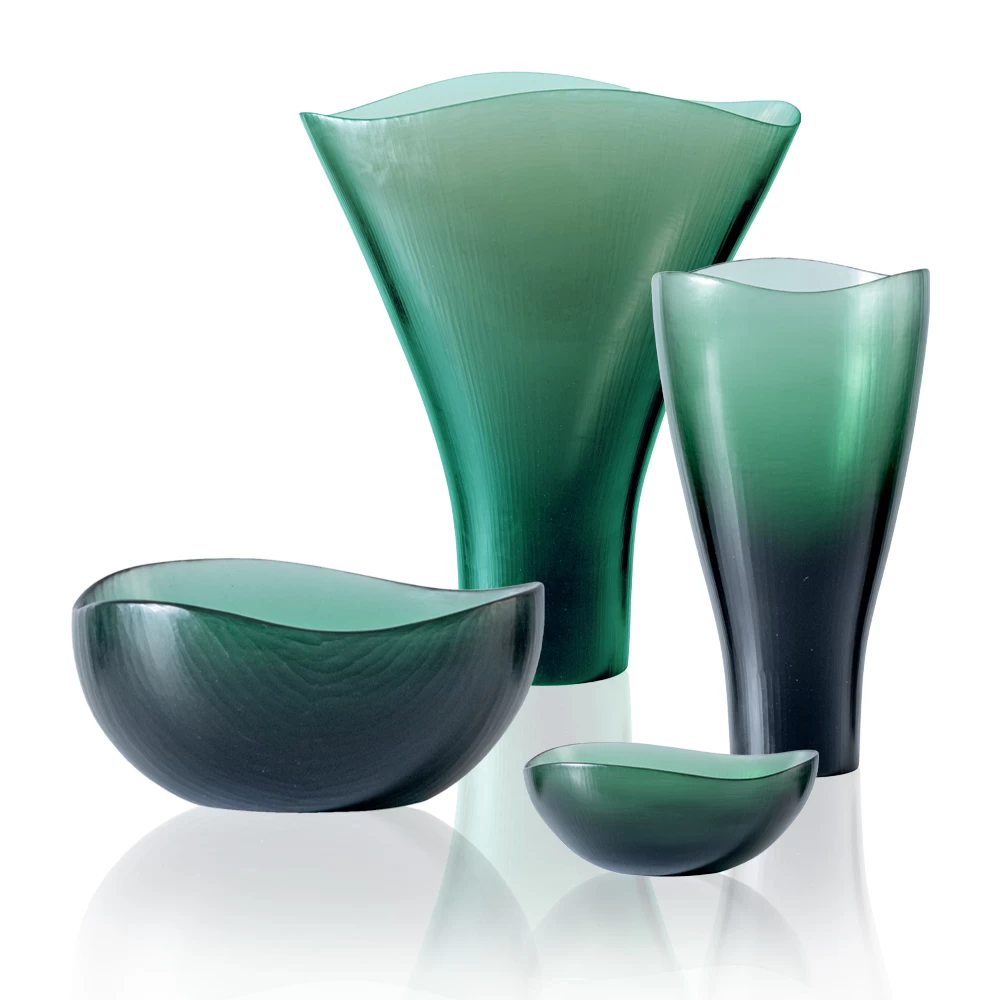 Venini Battuti Vases Rio Green