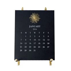 The Printery 2024 Black Limited Edition Calendar With Brass Easel