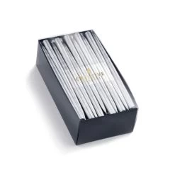 Creative Candles Chanukah Taper Candles In Metallic Silver – 45/box