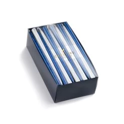 Creative Candles Chanukah Taper Candles In Metallic Pearl / Sapphire – 45/box