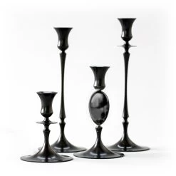 E.R. Butler Biedermeier Candlesticks Oxidized Bronze Finish