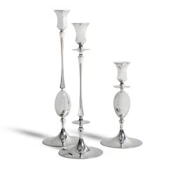 E.R. Butler Biedermeier Candlesticks Polished Silver