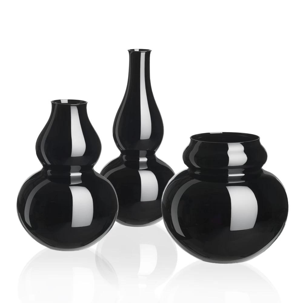Lobmeyr Calabash Flower Vases Black