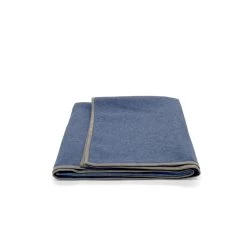 Masserano Biella Indigo Throw In 1cm. Grey Suede Border