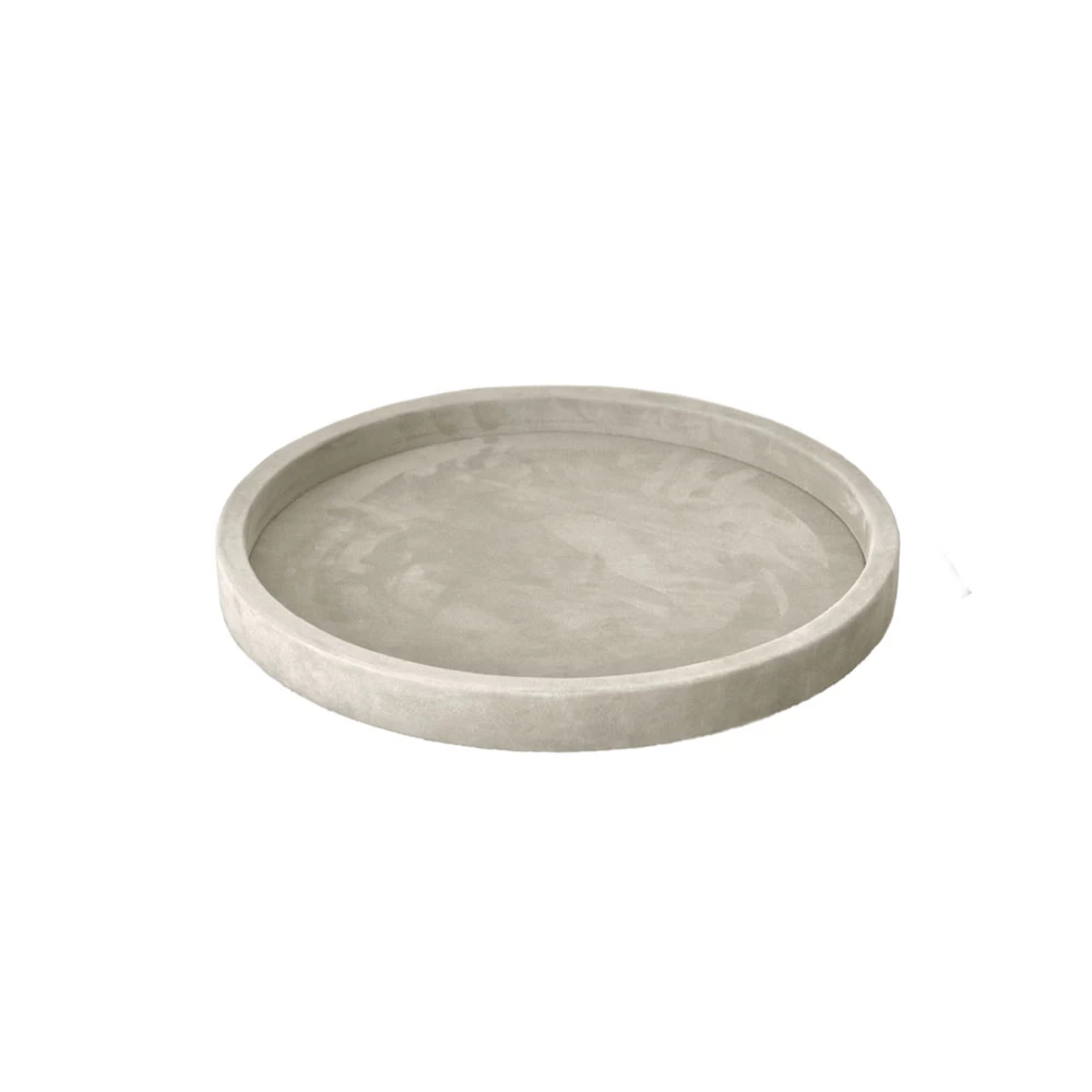 Michaƫl Verheyden Circle Tray Small In Ivory Suede