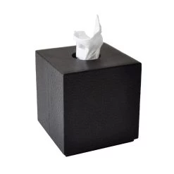 Michaël Verheyden Niez Cube Tissue Box In Black Leather