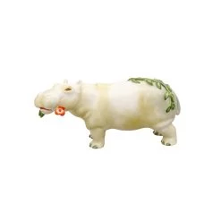 Nymphenburg Porcelain Hippopotamus With Flower