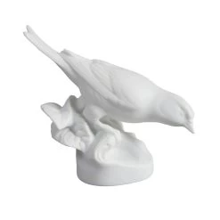 Nymphenburg Porcelain Linnet Bird In White Bisque