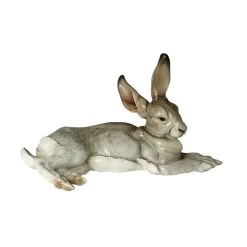 Nymphenburg Porcelain Lying Hare Painted