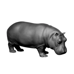 Nymphenburg Porcelain Hippopotamus Black Bisque