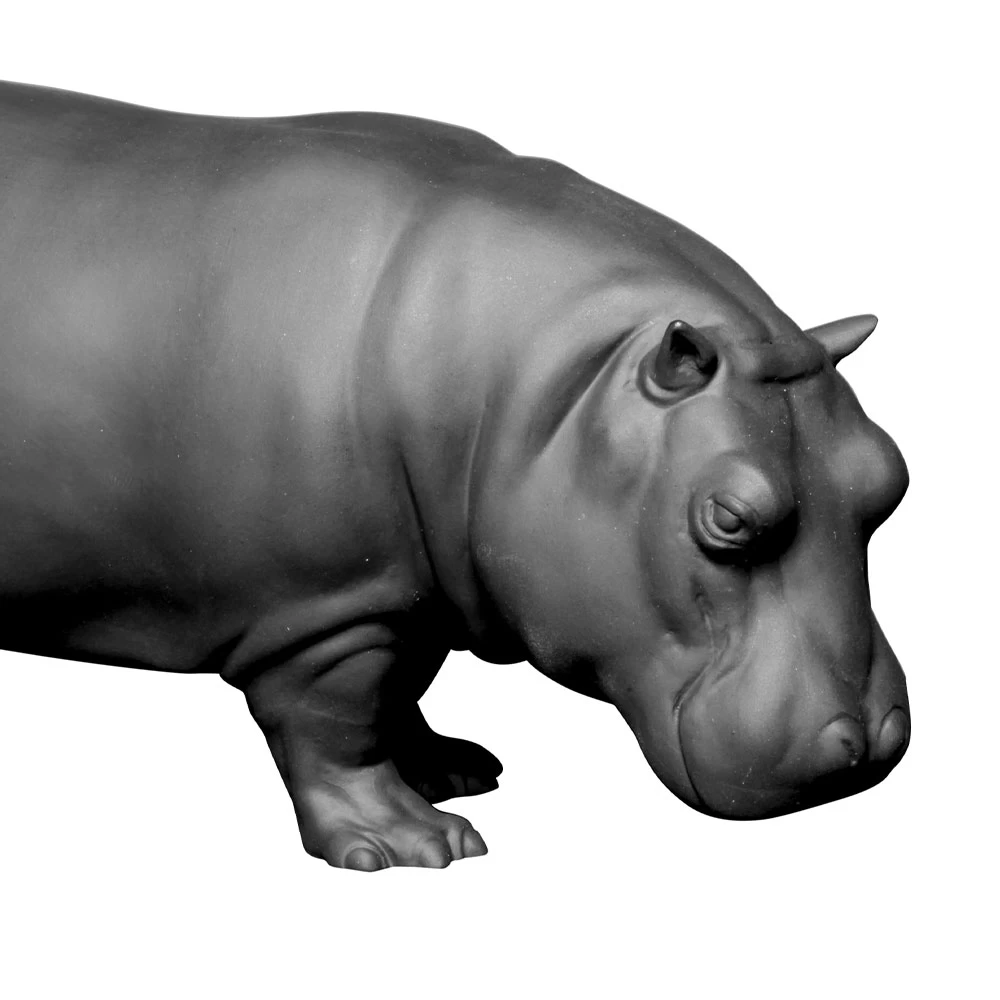 Nymphenburg Porcelain Hippopotamus Black Bisque - Image 2