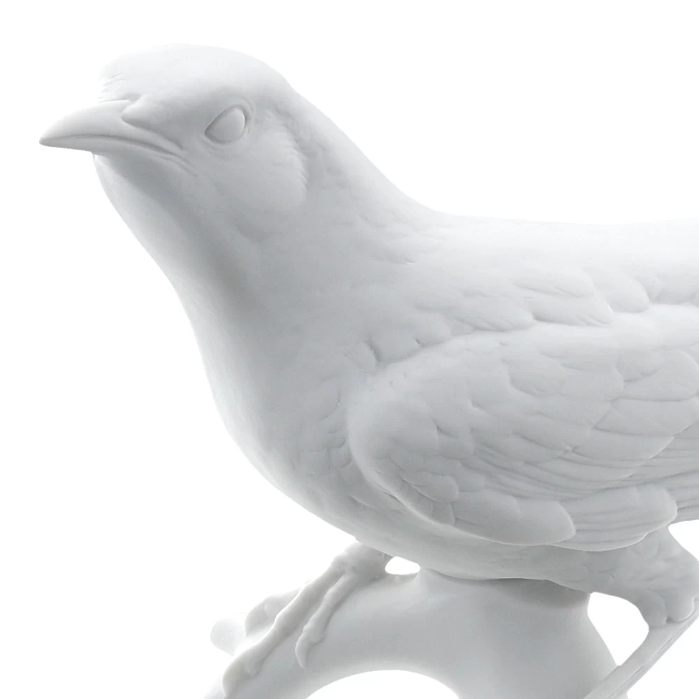 Nymphenburg Porcelain Blackbird Figurine White Bisque - Image 2
