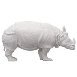Nymphenburg Rhinoceros Clara In White Glazed