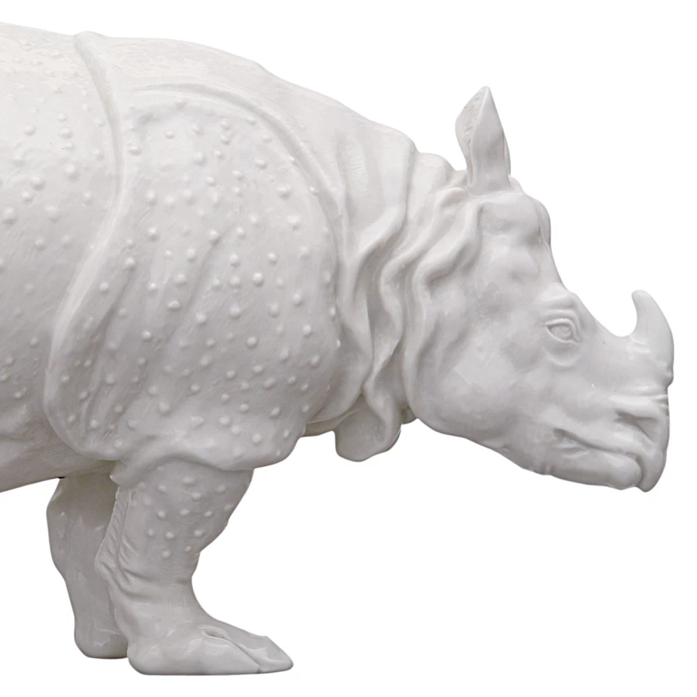 Nymphenburg Rhinoceros Clara In White Glazed - Image 2