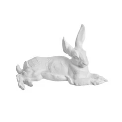 Nymphenburg Porcelain Lying Hare White Bisque