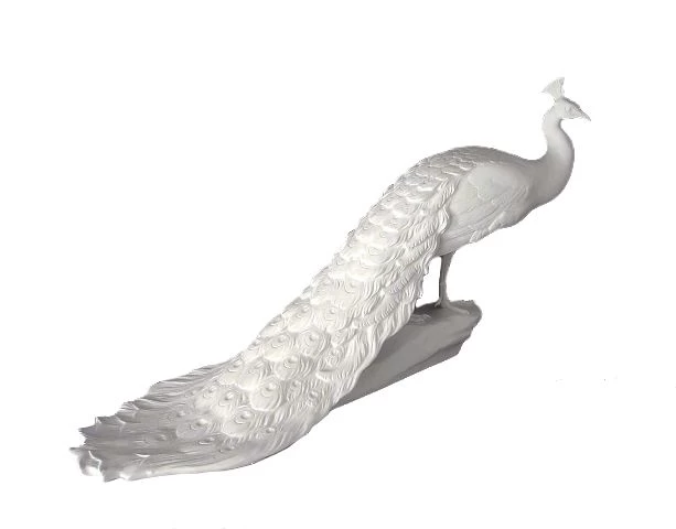 Nymphenburg Porcelain Peacock Ivory Glazed