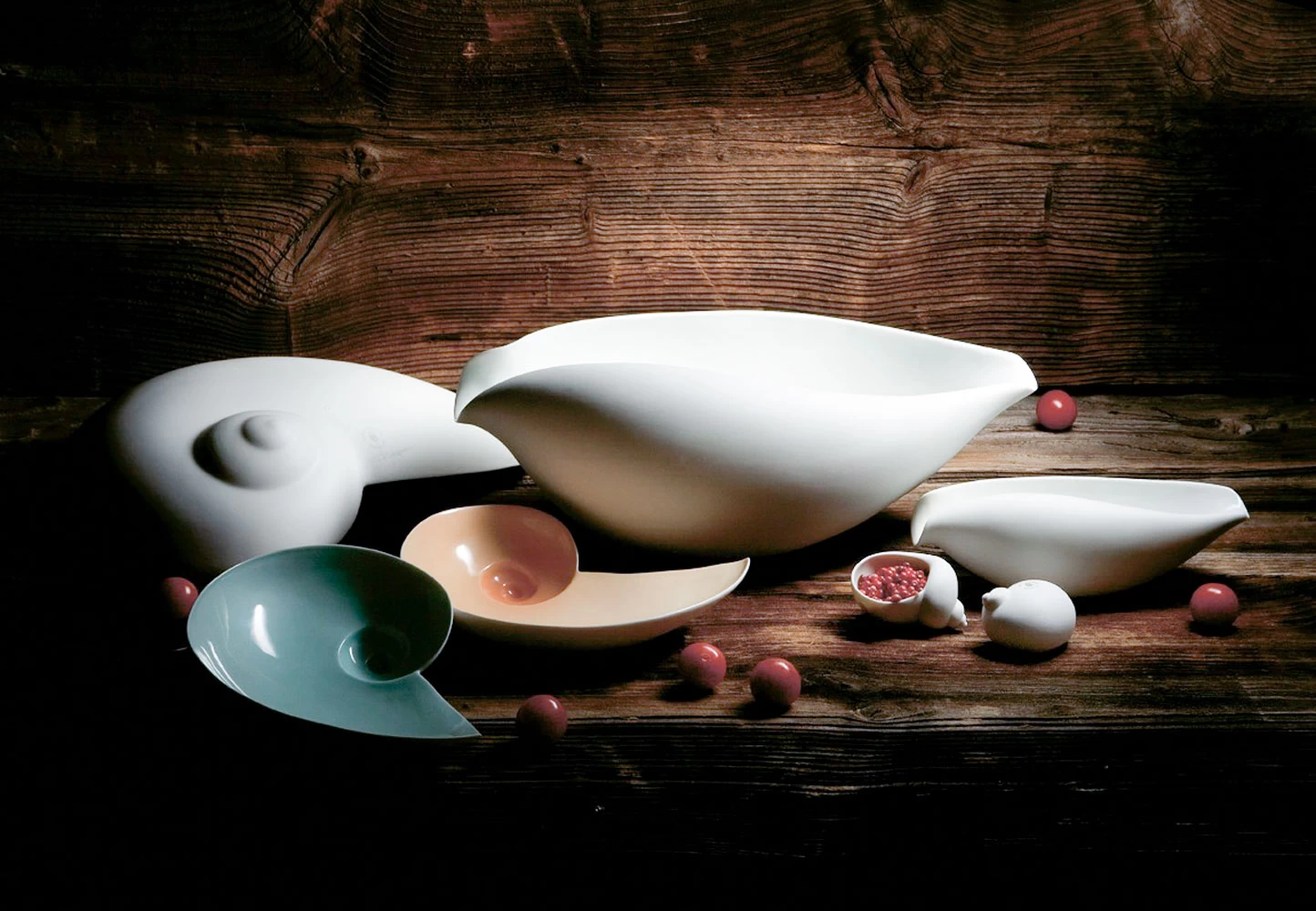 Nymphenburg Volute Bowls Shell Pink - Image 2