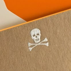 The Printery Skull & Crossbones Boxed Note Cards Orange