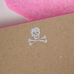 The Printery Skull & Crossbones Boxed Note Cards Pink