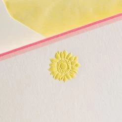 The Printery Sunflower Boxed Note Cards Pink & Yellow