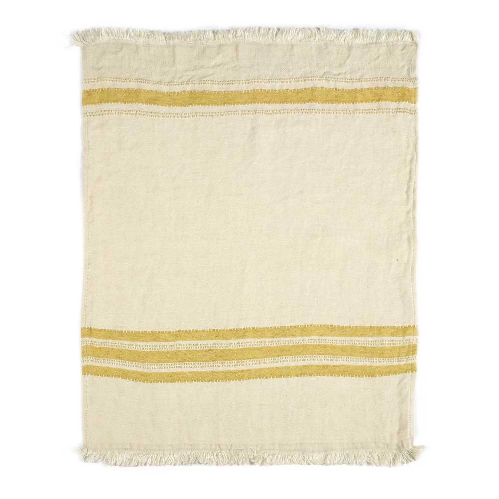 Libeco Belgian Towel Fouta Mustard Stripe - Image 3