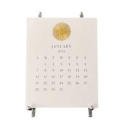 The Printery 2024 White Calendar With Chrome Easel