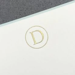 The Printery D Initial Boxed Note Cards
