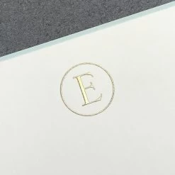 The Printery E Initial Boxed Note Cards