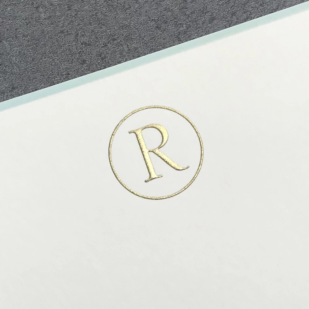 The Printery R Initial Boxed Note Cards