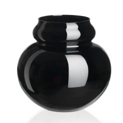Lobmeyr Calabash Flower Vase Low Black