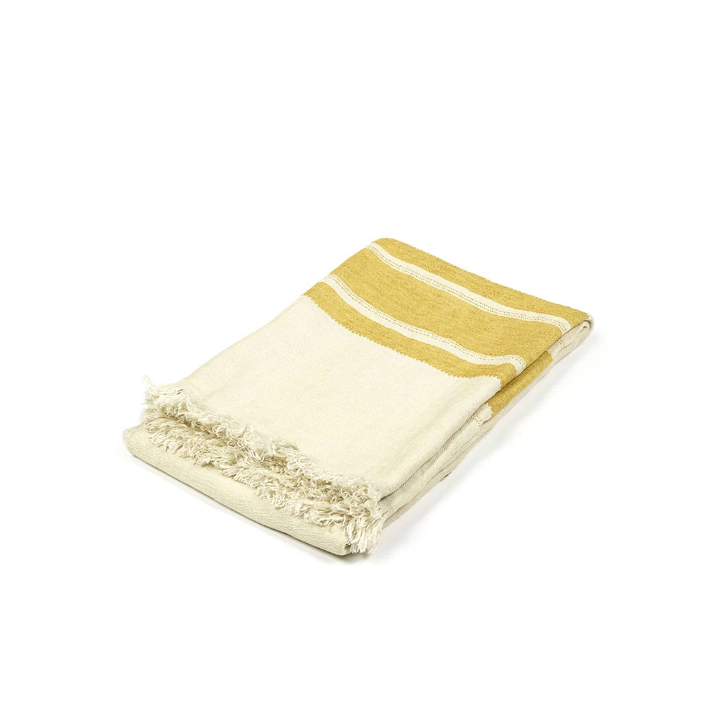 Libeco Belgian Towel Fouta Mustard Stripe